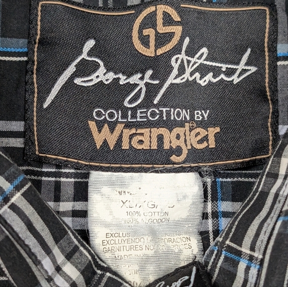 Wrangler George Strait Short Sleeve Button Up Shirt Men's XL Black/Blue/Grey - Picture 7 of 14